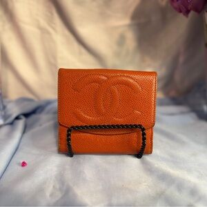 Chanel Orange Leather Wallet